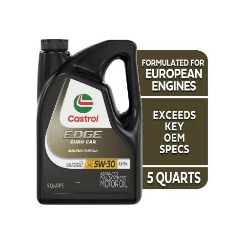 Castrol EDGE Euro 5W-30 A3/B4 European Advanced Full Synthetic Motor Oil, 5 Quarts