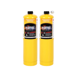BLUEFIRE (2) 14.1 oz Modern MAPP Gas Cylinder 99.9% High Purity Propylene Equal to MAP-PRO Hotter than Small Propane Tank Torch Fuel Various Packages Available MAP GAS Cylinder Torch Kit Pack of 2