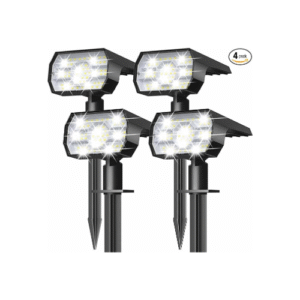 NYMPHY Solar Lights Outdoor Waterproof IP68, 56 LED 3 Lighting Modes Solar Powered Garden Yard Spot Solar Lights for Outside Landscape- 4 Pack (Cool White)