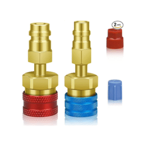 R1234YF Adapter, R1234YF to R134A Quick Coupler, 1234yf to 134a Quick Coupler, High Low Side Connector Conversion Kit AC Charging for R1234yf Refrigerant Air Conditioning System Hose Fitting