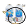ZeroR® AC Refrigerant | R134a Replacement | 2 6oz Cans for AC Recharging + 24" HD Can Tap Gauge