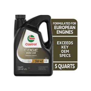 Castrol EDGE Euro 5W-40 A3/B4 Advanced Full Synthetic Motor Oil, 5 Quarts