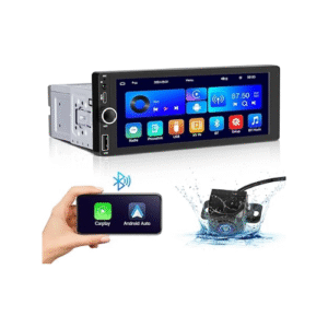 Wireless Single Din Car Stereo-Apple CarPlay, Android Auto, 6.86 Inch Touchscreen Car Radio Receiver, Bluetooth, Backup Camera, GPS Navigation, Mirror Link