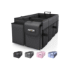 HOTOR Trunk Organizer - Car Organizer, Foldable Trunk organizer for SUVs & Sedans, Sturdy Car Organization for Car Accessories, Tools, Sundries, Black, 2 Compartments, 21.3"×12.6"×10.6"