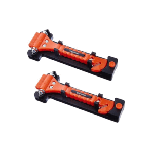 Amazon Basics Emergency Seat Belt Cutter and Window Hammer Tool, Car Accessories, 2 Pack, SW-835