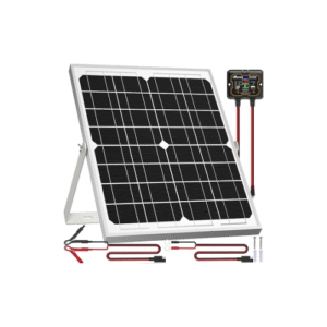 SOLPERK Solar Panel Kit 20W 12V, Solar Battery Trickle Charger Maintainer + Upgrade Controller + Adjustable Mount Bracket for Boat Car RV Motorcycle Marine Automotive