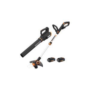 Worx 20V String Trimmer Cordless & Edger 3.0 + Leaf Blower Cordless with Battery and Charger Turbine, Black and Orange