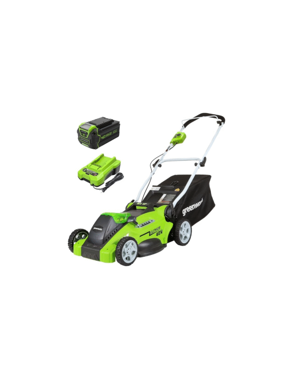 Greenworks 40V 16" Cordless (Push) Lawn Mower (75+ Compatible Tools), 4.0Ah Battery and Charger Included
