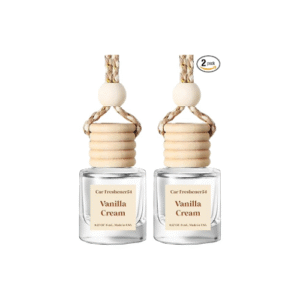 HoogaLife Car Air Freshener Diffuser 2 Pack Hanging Air Freshener Diffuser - Vanilla Cream Fragrance Oil Air D iffuser for Car, 45+ days Long Lasting Fragrance Made in USA C ar Air Fresheners