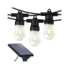 Brightech Ambience Pro Solar Powered Outdoor String Lights, 27 ft Commercial Grade Waterproof Patio Lights, 12 Edison Bulbs, Shatterproof LED String Lights for Outside, Porch - 1W Soft White