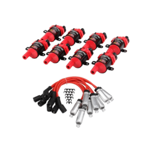 High Performance 8Pcs D585 UF262 Ignition Coils Pack Round Type + 8Pcs 8mm Spark Plug Wire Set Part Number 748UU 12622553 12656210-15% More Energy