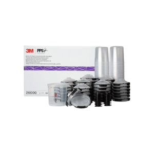 3M 26000 PPS 2.0 Spray Gun Cup, Lids and Liners Kit, Standard, 200-Micron Filter, 22 Ounces, BLACK,SILVER