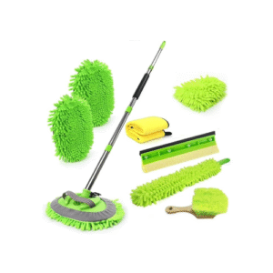 62'' Car Wash Brush Cleaning Kits with Long Handle Foldable Car Wash Brush Windshield Window Squeegee Car Washing Supply Set for All Car