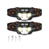 LHKNL Headlamp Flashlight, Lumen Ultra-Light Bright LED Rechargeable Headlight with White Red Light, 2-Pack Waterproof Motion Sensor Head Lamp,8 Modes for Outdoor Camping Running Hiking Fishing