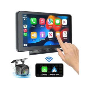 Portable Wireless with Apple CarPlay and Android Auto Screen for Car, 7" HD Touch Screen Car Stereo with Mirror Link, Bluetooth 5.2, Backup Camera, AUX,FM Transmitter for All Vehicle